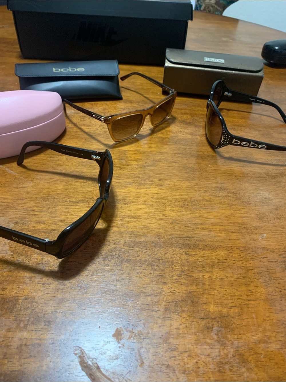 bebe Sunglasses Trio - Black and Brown Frames and some Nicole miller sunglasses